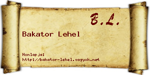 Bakator Lehel névjegykártya